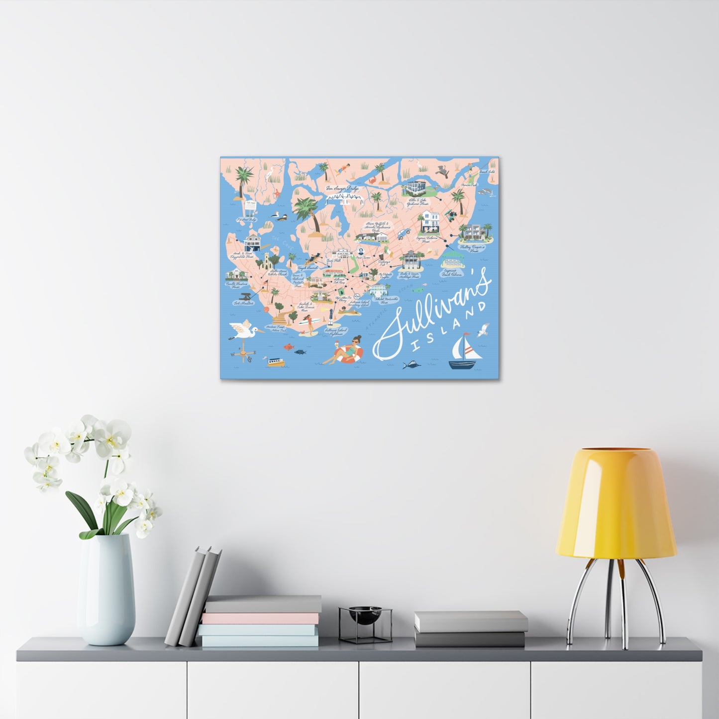 Sullivan's Island, SC Map - Classic Stretched Canvas