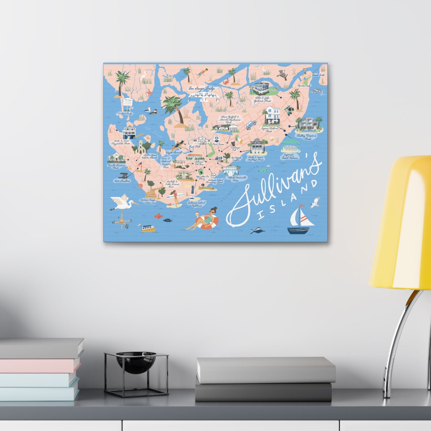 Sullivan's Island, SC Map - Classic Stretched Canvas